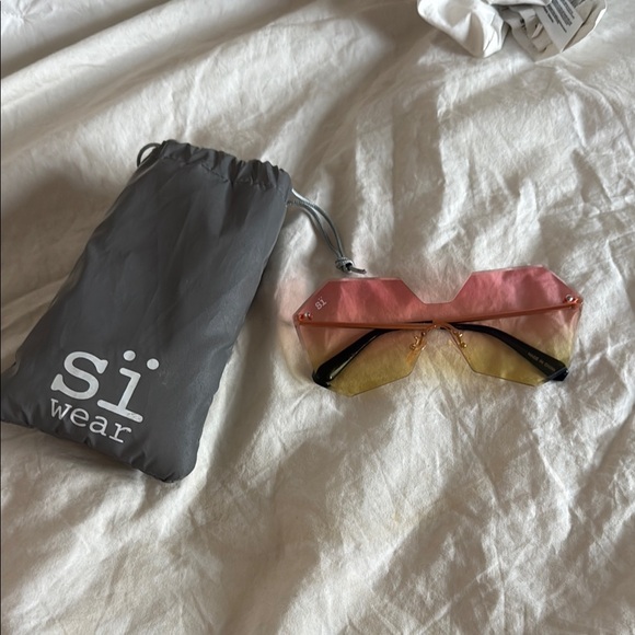 Si Wear Oversized Gradient Sunglasses pink yellow - Picture 4 of 7